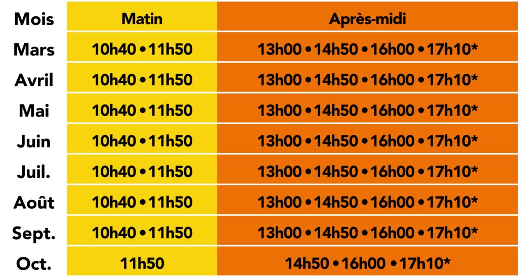 Horaires Grimaud - Village 2026